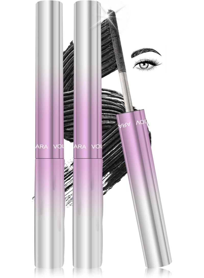 Lestpola Washable Metal Rod Mascara, 2Pcs Black Waterproof Tubing Mascara Volume and Length, 3D Curling Iron Wand, Long Lasting Smudge-Proof Non Clumping Lengthening Fiber Lashes Máscara Makeup for Women-01 - Image 1